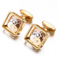 мужские роскошные квадратные часы с механизмом запонки золото розовое золото мужские шестерни запонки на заказ запонки оптом